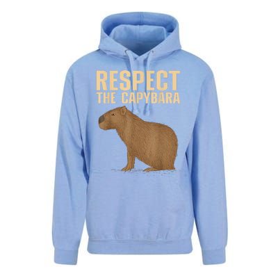 Respect The Capybara Funny Capybara Cavy Rodent Capybara Lover Unisex Surf Hoodie