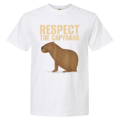 Respect The Capybara Funny Capybara Cavy Rodent Capybara Lover Garment-Dyed Heavyweight T-Shirt