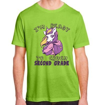 Ready To Crush Second 2Nd Grade Unicorn Back To School Gift Adult ChromaSoft Performance T-Shirt