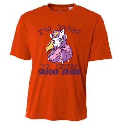 Ready To Crush Second 2Nd Grade Unicorn Back To School Gift Cooling Performance Crew T-Shirt