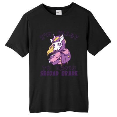 Ready To Crush Second 2Nd Grade Unicorn Back To School Gift Tall Fusion ChromaSoft Performance T-Shirt