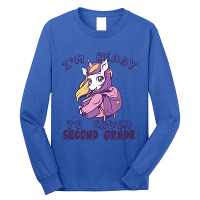 Ready To Crush Second 2Nd Grade Unicorn Back To School Gift Long Sleeve Shirt