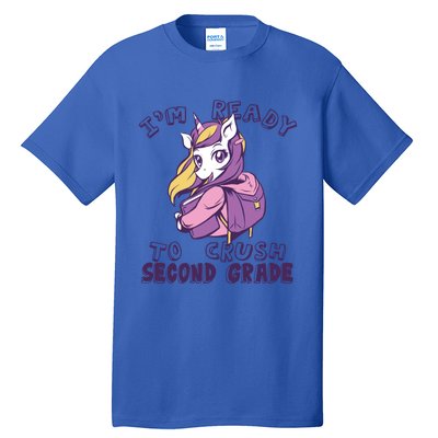 Ready To Crush Second 2Nd Grade Unicorn Back To School Gift Tall T-Shirt