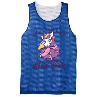 Ready To Crush Second 2Nd Grade Unicorn Back To School Gift Mesh Reversible Basketball Jersey Tank