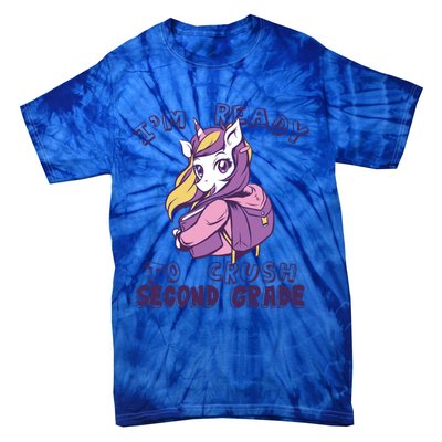 Ready To Crush Second 2Nd Grade Unicorn Back To School Gift Tie-Dye T-Shirt