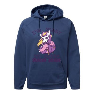 Ready To Crush Second 2Nd Grade Unicorn Back To School Gift Performance Fleece Hoodie