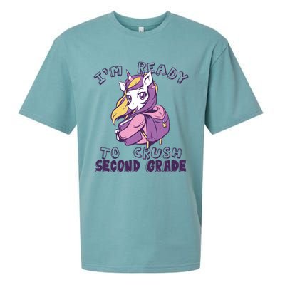 Ready To Crush Second 2Nd Grade Unicorn Back To School Gift Sueded Cloud Jersey T-Shirt