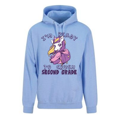 Ready To Crush Second 2Nd Grade Unicorn Back To School Gift Unisex Surf Hoodie