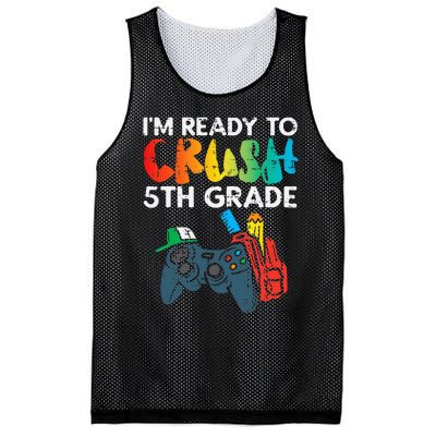 Ready To Crush 5th Grade Fifth Video Gamer Back School Mesh Reversible Basketball Jersey Tank