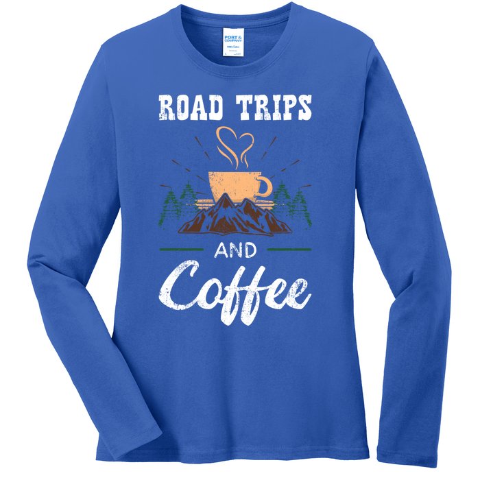 Road Trip Camping Vacation Summer Crew Travel Coffee Lover Great Gift Ladies Long Sleeve Shirt