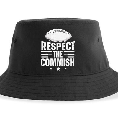 Respect The Commish Fantasy Football Commish Sustainable Bucket Hat