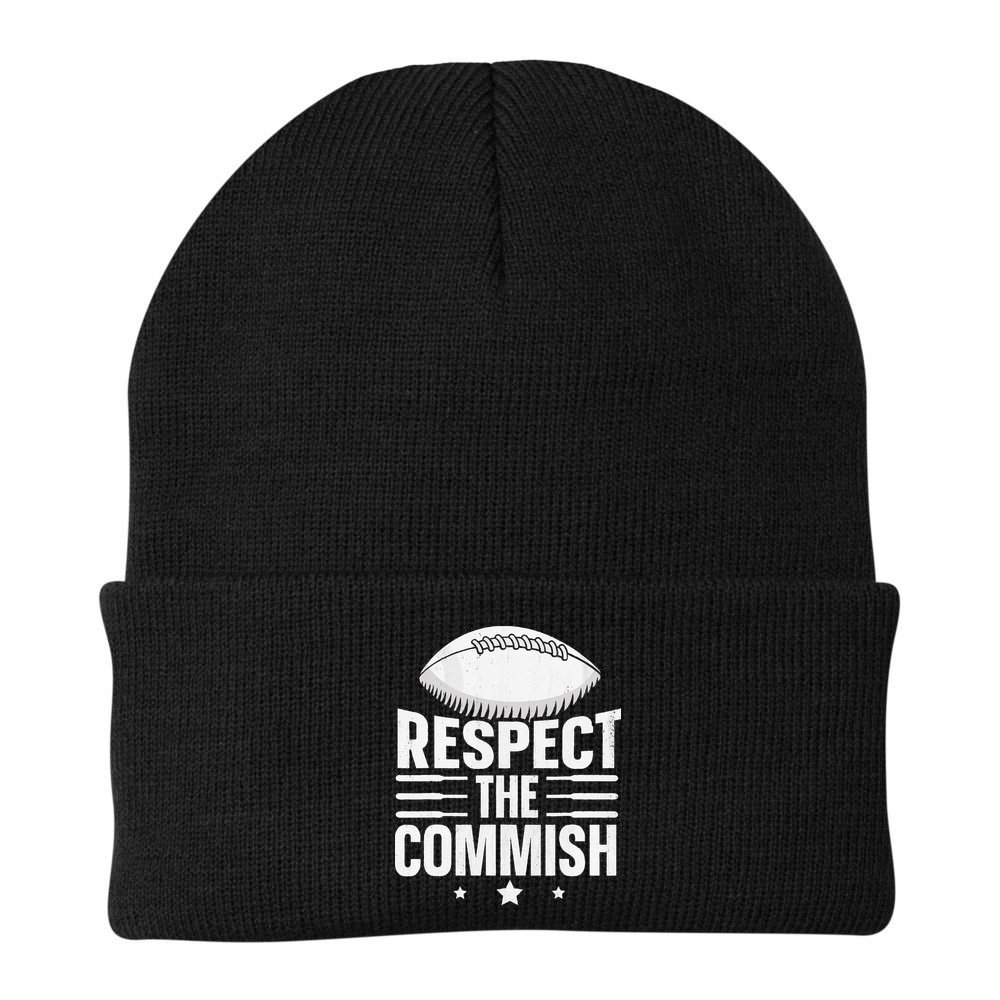 Respect The Commish Fantasy Football Commish Beanie