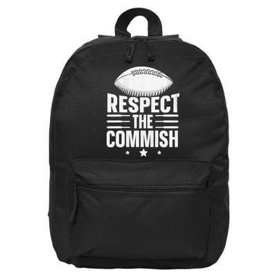Respect The Commish Fantasy Football Commish 16 in Basic Backpack