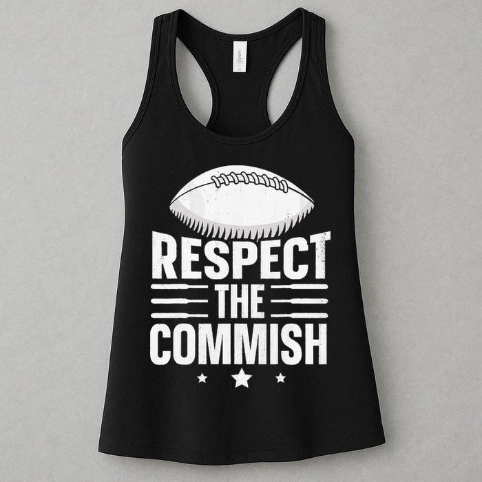 Respect The Commish Fantasy Football Commish Womens Tank Top