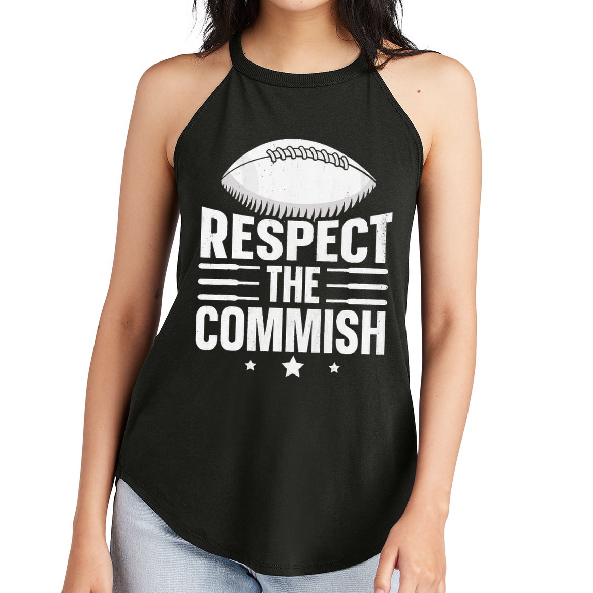Respect The Commish Fantasy Football Commish Women's Perfect Tri Rocker Tank