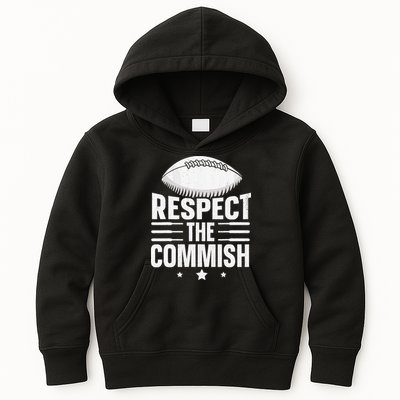 Respect The Commish Fantasy Football Commish Kids Hoodie