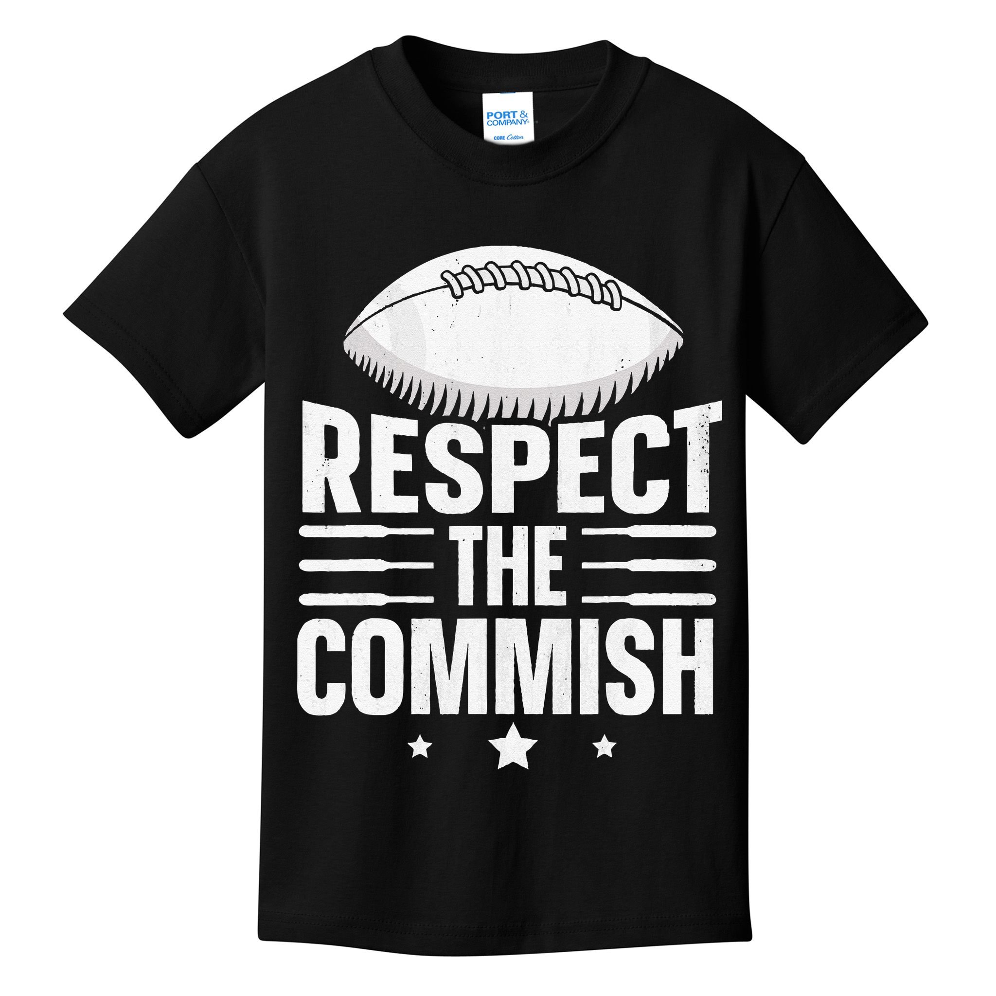 Respect The Commish Fantasy Football Commish Kids T-Shirt