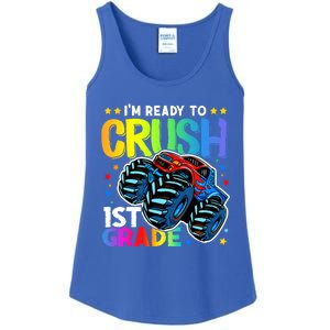 Ready To Crush First Grade 1st Day Of School Monster Truck Gift Ladies Essential Tank