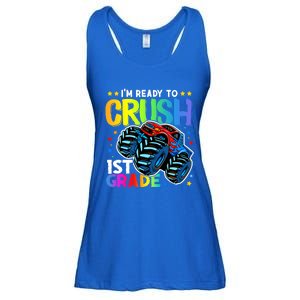 Ready To Crush First Grade 1st Day Of School Monster Truck Gift Ladies Essential Flowy Tank