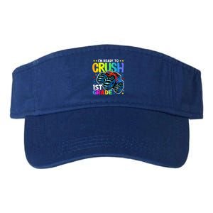 Ready To Crush First Grade 1st Day Of School Monster Truck Gift Valucap Bio-Washed Visor