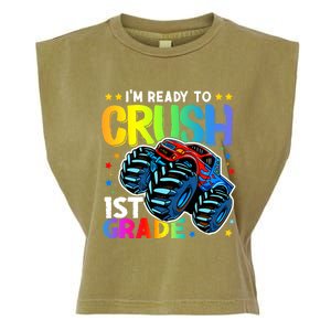 Ready To Crush First Grade 1st Day Of School Monster Truck Gift Garment-Dyed Women's Muscle Tee