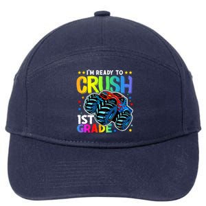 Ready To Crush First Grade 1st Day Of School Monster Truck Gift 7-Panel Snapback Hat