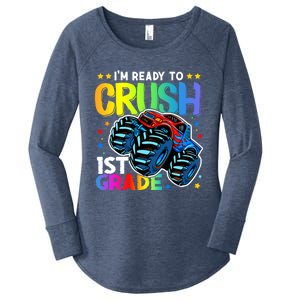 Ready To Crush First Grade 1st Day Of School Monster Truck Gift Women's Perfect Tri Tunic Long Sleeve Shirt