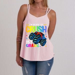 Ready To Crush First Grade 1st Day Of School Monster Truck Gift Women's Strappy Tank