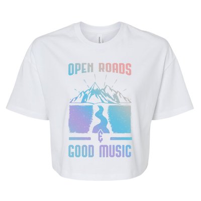 Road Trip Camping Vacation Summer Crew Travel Music Lover Meaningful Gift Bella+Canvas Jersey Crop Tee