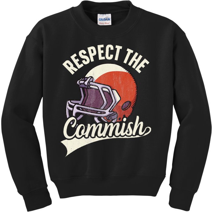 Respect The Commish Fantasy Football Commish Kids Sweatshirt