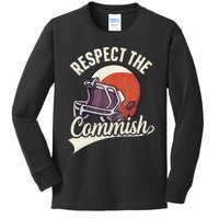 Respect The Commish Fantasy Football Commish Kids Long Sleeve Shirt