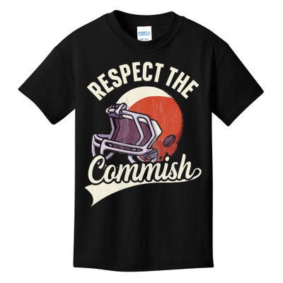 Respect The Commish Fantasy Football Commish Kids T-Shirt