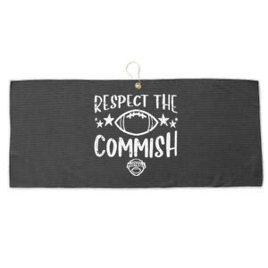 Respect The Commish Fantasy Football Funny Commissioner FFL Large Microfiber Waffle Golf Towel