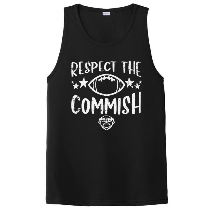 Respect The Commish Fantasy Football Funny Commissioner FFL PosiCharge Competitor Tank