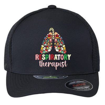 Respiratory Therapist Christmas Lungs Rt Xmas Party Long Sleeve Flexfit Unipanel Trucker Cap