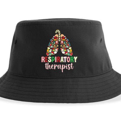 Respiratory Therapist Christmas Lungs Rt Xmas Party Long Sleeve Sustainable Bucket Hat