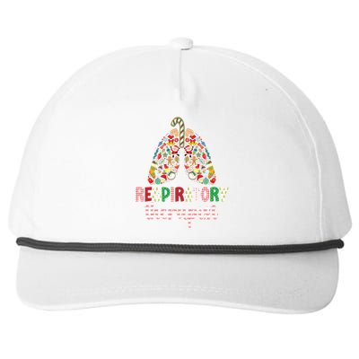 Respiratory Therapist Christmas Lungs Rt Xmas Party Long Sleeve Snapback Five-Panel Rope Hat