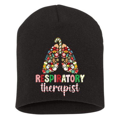 Respiratory Therapist Christmas Lungs Rt Xmas Party Long Sleeve Short Acrylic Beanie