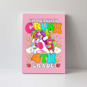 Ready To Crush 4th Grade Cute Unicorn Back To School Girl Canvas