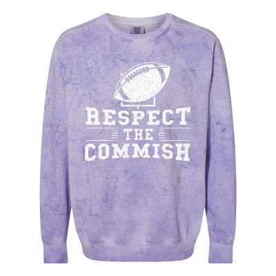 Respect The Commish Fantasy Football Game Day Gift Colorblast Crewneck Sweatshirt