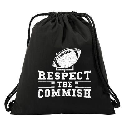 Respect The Commish Fantasy Football Game Day Gift Drawstring Bag
