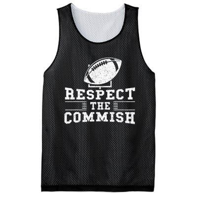 Respect The Commish Fantasy Football Game Day Gift Mesh Reversible Basketball Jersey Tank