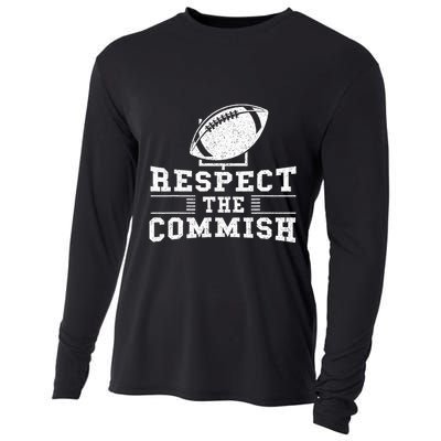 Respect The Commish Fantasy Football Game Day Gift Cooling Performance Long Sleeve Crew