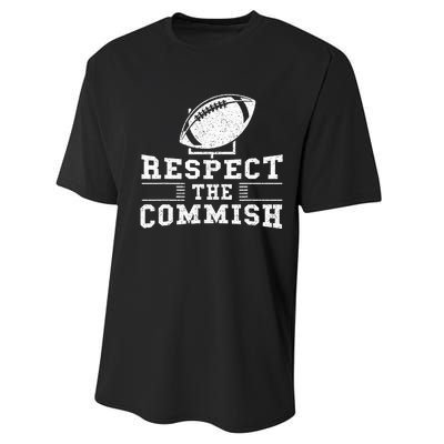 Respect The Commish Fantasy Football Game Day Gift Performance Sprint T-Shirt