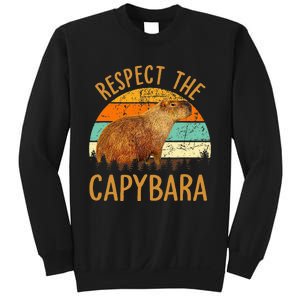 Respect The Capybara Animal Funny Capybara Lover Sweatshirt