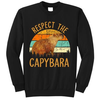 Respect The Capybara Animal Funny Capybara Lover Sweatshirt