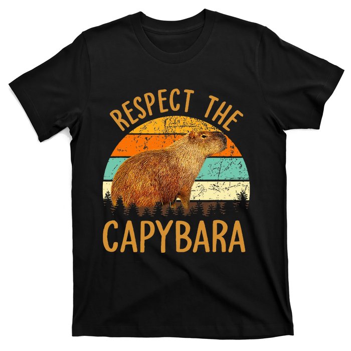 Respect The Capybara Animal Funny Capybara Lover T-Shirt