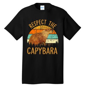 Respect The Capybara Animal Funny Capybara Lover Tall T-Shirt