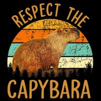 Respect The Capybara Animal Funny Capybara Lover Drawstring Bag