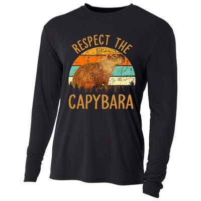 Respect The Capybara Animal Funny Capybara Lover Cooling Performance Long Sleeve Crew